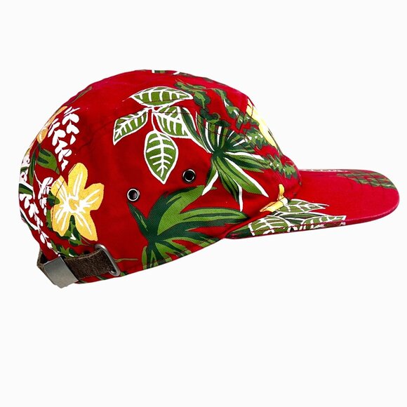 Vans Tropical Floral Red & Green Adjustable Strap back Hat Classic 5 Panel VGUC - Picture 8 of 10